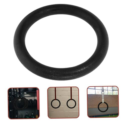 STOBOK 2PCS Gymnastic Rings with Adjustable Straps Replacement Fitness Rings for Outdoor Strength and Bodyweight Training Cross Training Workouts Black
