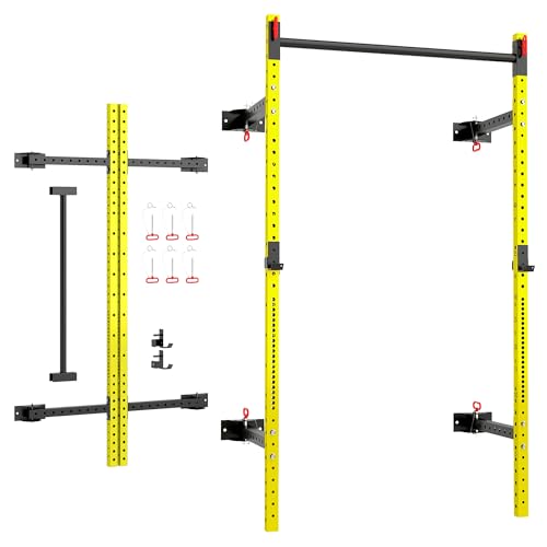 Soozier Adjustable Weight Bench with Dumbbell Rack Wooden Gym - color: Yellow