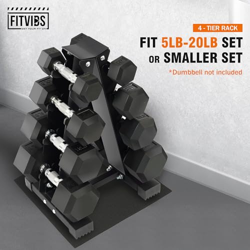 Fitvids A-Frame Dumbbell Weight Rack, Vertical Storage Rack for Dumbbells, Weight Stand Only for Home Gym Space Saver - style: A-Frame, 4-Tier rack only