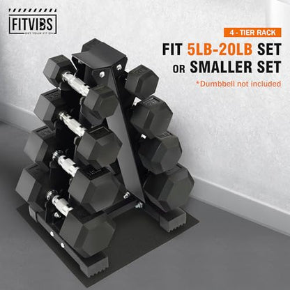 Fitvids A-Frame Dumbbell Weight Rack, Vertical Storage Rack for Dumbbells, Weight Stand Only for Home Gym Space Saver - style: A-Frame, 4-Tier rack only