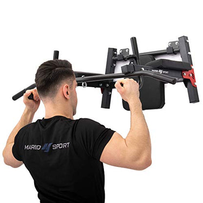 Marbo Sport Pull-Up Bar, Wall Mount, Adjustable, Alloy Steel, Black (150 kg)