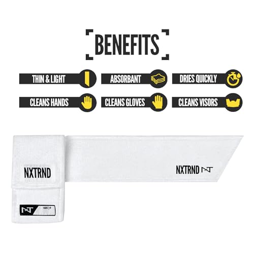 Nxtrnd Streamer Football Towel, Thin Sports Towel, Dries Hands & Football Accessories (White) - color: White