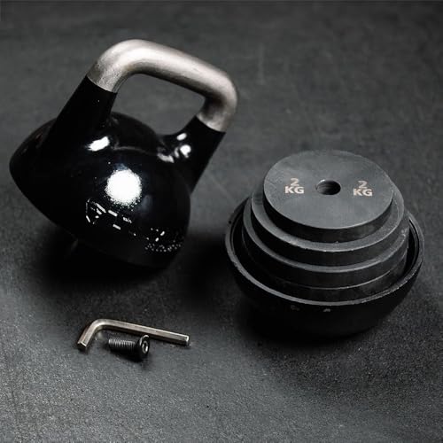 Titan Fitness Adjustable Competition Kettlebell, 12-32 KG, Ergonomic Smooth Grip Handle, Flat Base for Floor Exercises, Strength Training Kettlebells for Home Gym