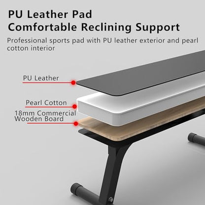 Flat Weight Bench for Home Gym, Commercial Quality, Strength Training, Stable Assembly, Black