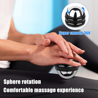 Stainless Steel Massage Roller Ball - Ice Therapy for Muscle Pain Relief, Sore Muscles, and Tension Alleviation Cold & Hot Therapy for Back, Shoulders, Legs, and Calves Myofascial Release Tool - color: Silver