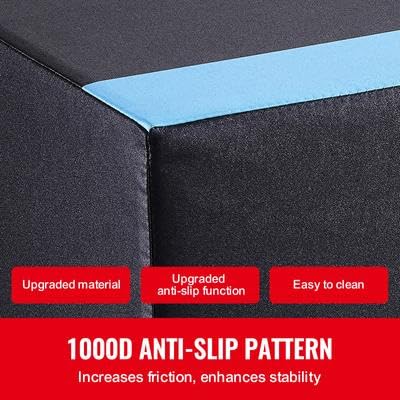 Happybuy 3-in-1 Plyometric Jump Box - 20/18/16 Inch Cotton Fitness BoxIdeal for Home Gym Training, Enhancing Agility and Strength. Anti-Slip, Black
