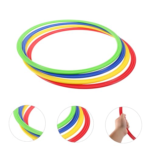 UKCOCO 4pcs Agility Training Rings Durable Plastic Sport Hoops for Football Players Enhance Speed Coordination Versatile Exercise Equipment Red Yellow Green Blue