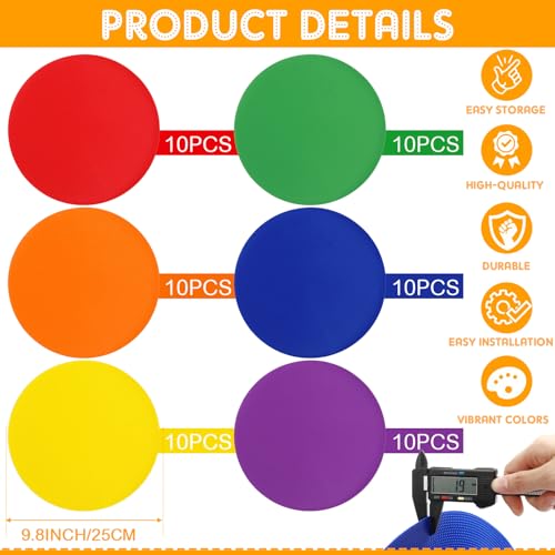 TPE Floor Spot Markers Dots for Gym Flat Non Slip Spot Marker Dance Dot for Gym Sports Soccer Basketball Agility Training Field Marking Equipment