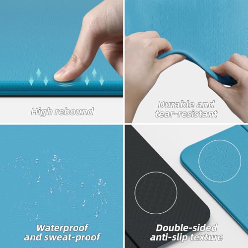 Foldable Yoga Mat 75"x31.5"x0.24" - Extra Large Lightweight TPE Exercise Mat, Double Non-Slip for Pilates, Home Workouts & Outdoor Use