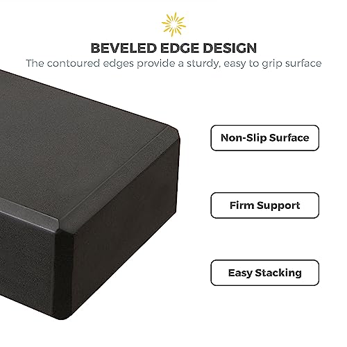 3" Yoga Block, 10 Pack Bulk EVA Foam Yoga Blocks, Firm and Supportive Yoga Brick, Balance Foam for Stretching, Pilates, and Workout, 3" x 6" x 9"