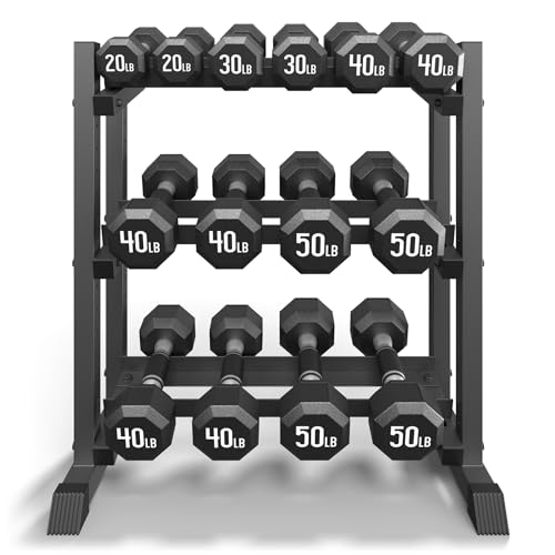 Jusgym Dumbbell Rack Stand Only, 3 Tier Adjustable Height & Angle 1100LBS - size: 34 x 18.7 x 36 inches