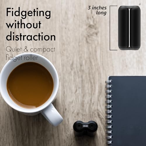 ONO Roller - Handheld Fidget Toy for Adults | Help Relieve Stress, Anxiety, Tension | Promotes Focus, Clarity | Compact, Portable Design (Black, Junior Size - Aluminum) - size: Junior Size, style: Aluminum - Black