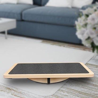 Balance Board Wobble Board Yoga Training Board Exercise Board Core Training Board Sturdy Wooden Construction Anti Slip Roller Design Suitable for