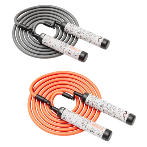 Level 1 Weighted Jump Rope Set - (1/4LB, 1/2LB) Workout Set for Fitness, Exercise and Boxing - Speed Ropes for Beginner to Intermediate Jumpers - Two Included - size: Small - 8’0” (user height 4’9” - 5’3”)