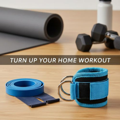 Ankle Weights Set with Resistance Bands, Adjustable Sponge Leg Weights for Home Workout, Walking, Yoga