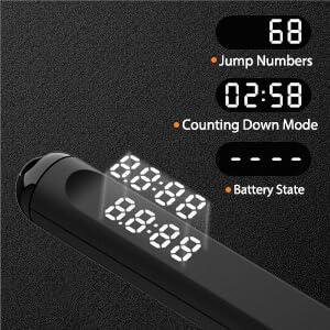 Jump Rope With Counter and App - Tangle-Free Rapid Speed Skipping Rope for Fitness, Home Exercise, Workout - Gifts for Adults, Women, Men, Kids - color: Black