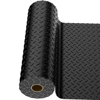 4x25 FT Garage Floor Mat, 2.8mm Thickened Diamond Plate - color: Black, size: 4x25 FT