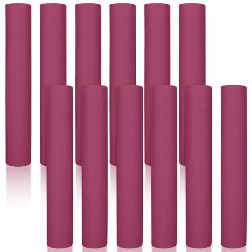 Timgle 12 Pack Yoga Mat Bulk, 4mm Thick Extra Long Sports Mat Anti Slip Tear Resistant Yoga Exercise Set for Fitness Stretching Home Workout Gym and Studio - color: Berry Purple