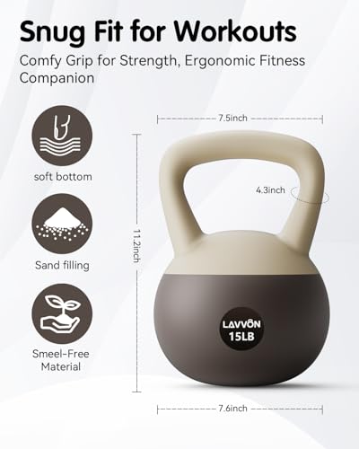 Soft Kettlebell - Cushioned Impact-Resistant Base and Anti-Slip - color: Black-White