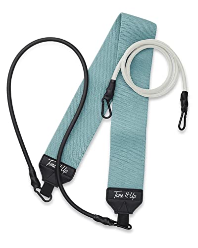 Tone It Up Fitness Equipment for Full-Body, Core, Abs & Floor Exercises for Home Workouts or Travel - color: Blue/Black, style: Squat Bands