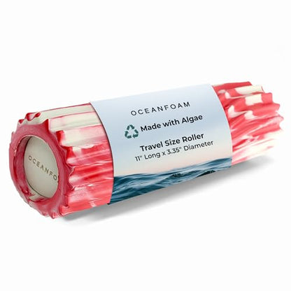 Oceanfoam Ripple Roller Small Foam Roller for Physical Therapy, Red Marbled - color: Red Marbled