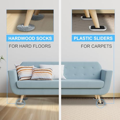 New Upgrade Furniture Movers Sliders - Multi-Surface Furniture Sliders - size: 4.3in 8+8Pack