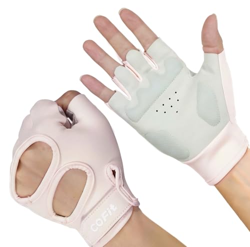 Breathable Workout Gloves, Antislip Weight Lifting Gym Gloves for Men Women, Superior Grip & Palm Protection for Weightlifting, Fitness, Exercise, Training - color: 4. Pink and Gray (Backless), size: Small
