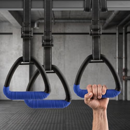 Gymnastic Rings, Gymnastic Rings Equipment, Pull-up Gymnastic Rings, Home Gymnastic Rings no-Punch bar Lanyard for Training Workouts - color: Blue