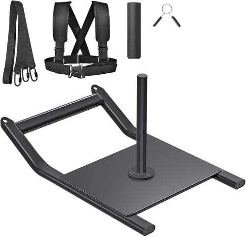 Kipika Weight Sled, Workout Sled, Fitness Strength Training Sled, Speed Training Sled for Athletic Exercise, Speed Improvement, Easily Through Obstacles, Suitable for 1" & 2" Weight Plate - color: Black