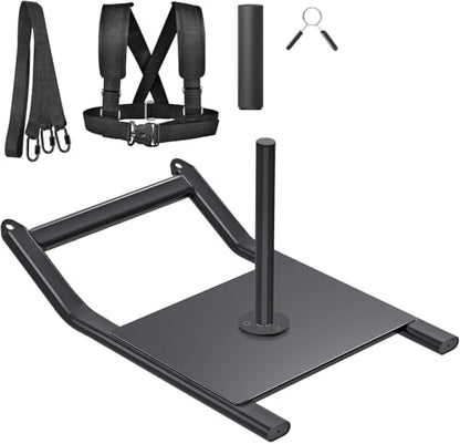 Kipika Weight Sled, Workout Sled, Fitness Strength Training Sled, Speed Training Sled for Athletic Exercise, Speed Improvement, Easily Through Obstacles, Suitable for 1" & 2" Weight Plate - color: Black