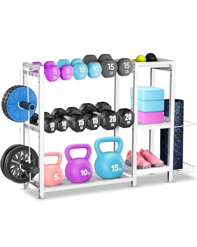 FHXZH Dumbbell Rack Stand Only - Weight Rack for Home Gym - color: White-Large