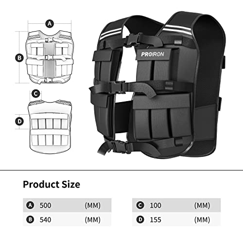 PROIRON Adjustable Weighted Vest 1-22lb/2-44lb,Strength Training Weight Vests for Men Women with Removable Weights, Body Weight Vest for Running Workout Walking Fitness Cardio,Home Gym Equipment - size: 1LB-22LB