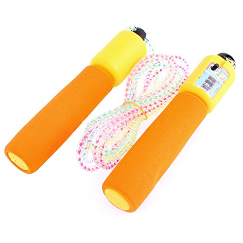 Ruilogod Sponge Coated Grip Exercise Digital Counter Skipping Jump Rope Orange (id: 4f7 5db 08b f0b 052