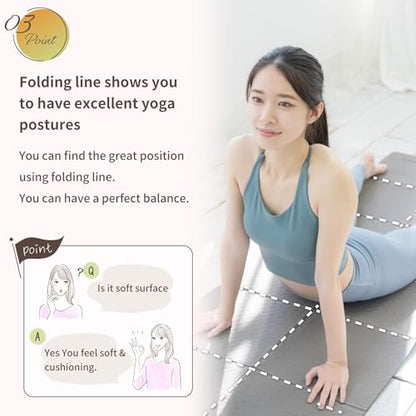 Primasole TPE Folding yoga mat Travel Double side Non-Slip Lightweight Pilates & Floor Workouts6mm thick Black Color PSS22NH013A