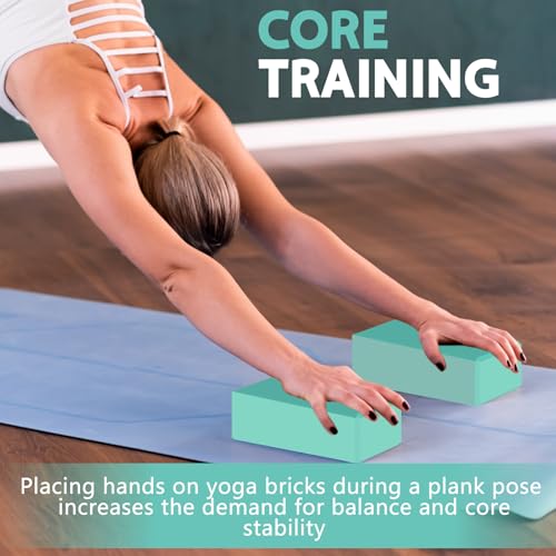 9"x6"x3" Yoga Blocks, Soft Non-Slip Surface Premium Foam Blocks, Supportive, Lightweight, Odor Resistant, Yoga Accessories for Pilates Meditation General Fitness Stretching Toning