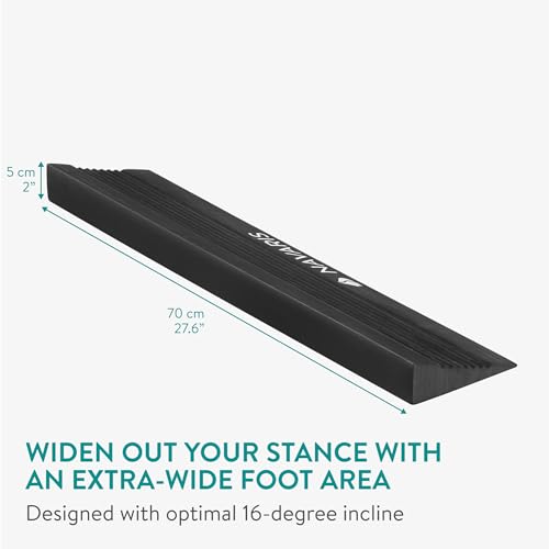 Navaris Squat Wedge Block - Long Foot & Calf Stretcher - Durable Yoga Block also for Gymnastics - Foam Slant Board to Improve Strength & Flexibility