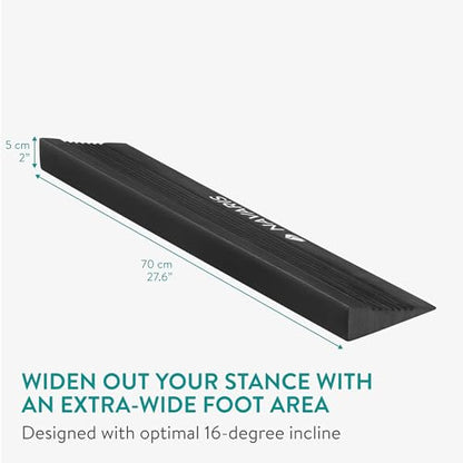 Navaris Squat Wedge Block - Long Foot & Calf Stretcher - Durable Yoga Block also for Gymnastics - Foam Slant Board to Improve Strength & Flexibility