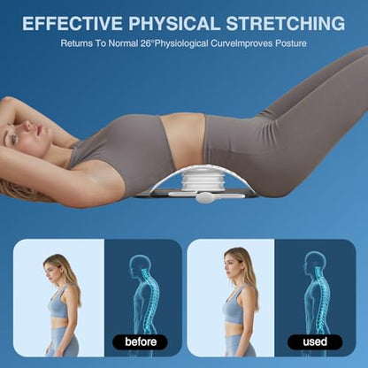 Back Stretcher for Lower Back Pain Relief,Adjustable Inversion Lumbar Traction Device,Lumbar Support Board for Spinal Decompression and Scoliosis,Sciatic Nerve Release Tool,Back Cracker Board