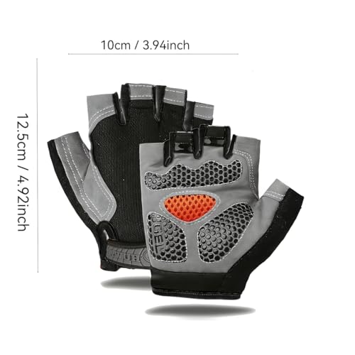 1 Pair Half Finger Cycling Gloves, Breathable Non-Slip Padded Workout Gloves, Lightweight Outdoor Sports Gloves