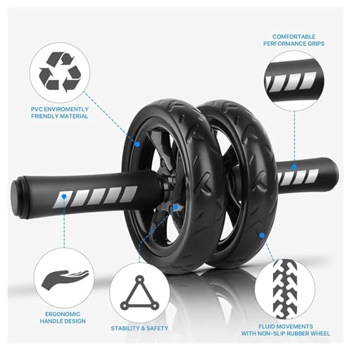 Ab Roller Wheel, Abdominal Wheel for Abdominal Exercise Machine, Arespark Home Gym Equipment for Core Workout, No Noise Ab Roller Exercise Equipment with Knee Mat and Foam Handle