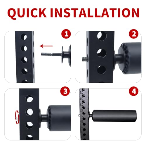 Single Leg Squat Roller/Nordic Hamstring Curl for Squat Rack Power Rack Attachments, Bulgarian Split Squat for Workout Esquipment Home Gym Accessories