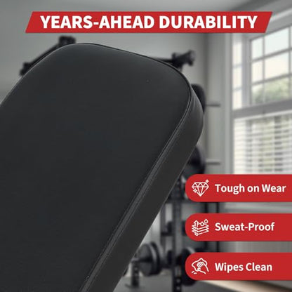 Adjustable Weight Bench, Foldable Flat Incline Decline Workout Bench & All-in-One Home Gym Training Station, Multi-Style & Weight Capacity Optional for Full Body Strength Training
