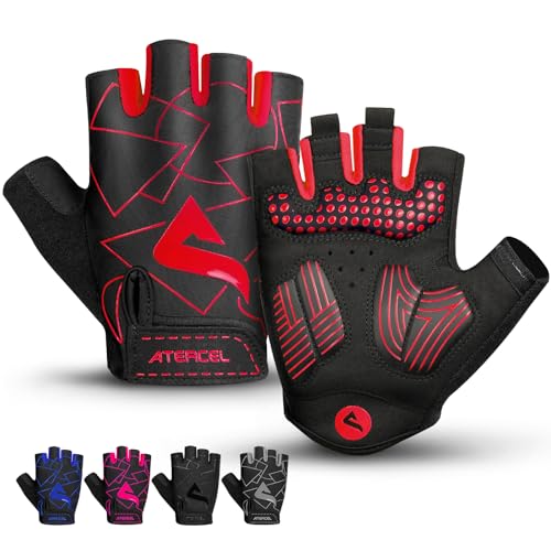 ATERCEL Cycling Gloves, Bike Gloves for Men Women, Bicycle Glove for Cycling, Workout, Gym, Training, Weight Lifting Outdoor, Mountain Bike, and Riding - color: Red, size: X-Large