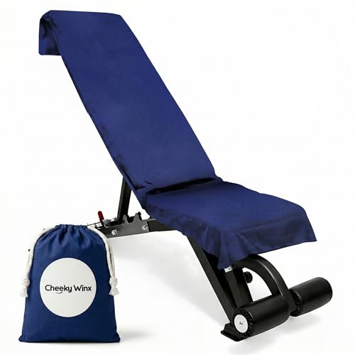 Hooded Microfiber Gym Towel – Highly Absorbent Car Seat Towel with Carry Bag – Double-Sided Sweat Towel, Reversible, Quick Dry & Sand-Resistant Fabric, Navy Blue, 130 x 60cm