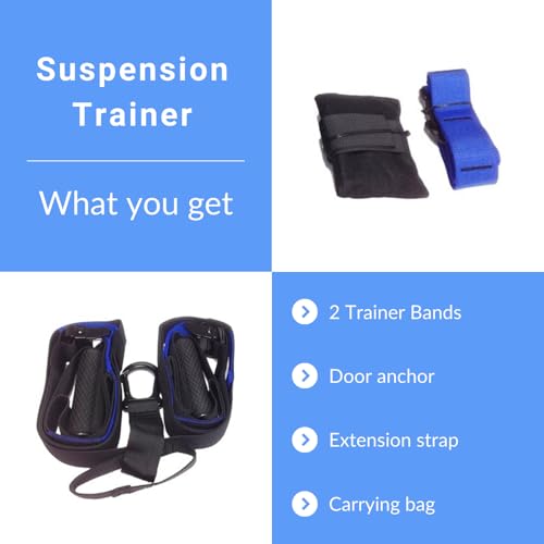 Suspension Trainer System for Full Body Workout, Adjustable Straps
