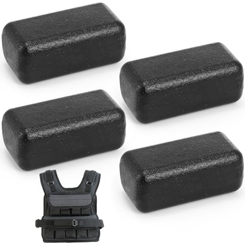 4 Pcs 2.6/3.3 lb Iron Weights for Weighted Vest, Cast Iron Ingots for Adjustable Weight Vest, Strength Training Equipment