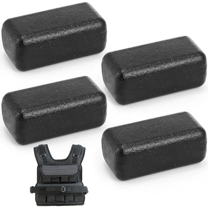 4 Pcs 2.6/3.3 lb Iron Weights for Weighted Vest, Cast Iron Ingots for Adjustable Weight Vest, Strength Training Equipment