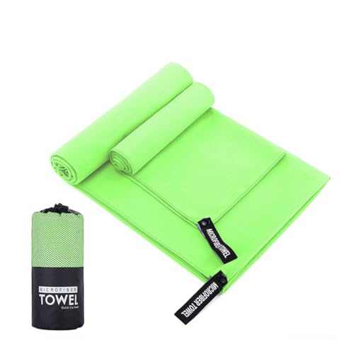 Microfibe Sports Towels Quick Dry Towel Lightweight Microfiber Travel Towels w/Bag - Fast Drying Towel Set, for Beach, Gym, Sports, Yoga & Swim Use, Light green16x32 inch(1Pcs) - color: Light Green, size: 16x32