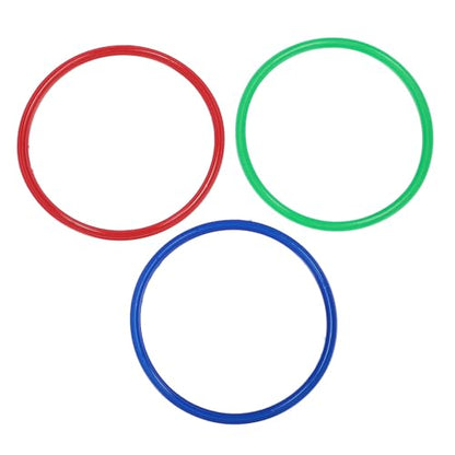 Ring Toss Game, 11in Plastic Rings for Focus Balance and Hand Foot Coordination, Obstacle Course Agility Rings with 10 Connectors for Kids Indoor Outdoor Playground