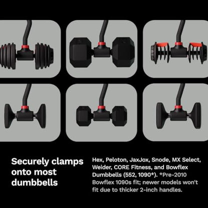 Jayflex Hyperbell Dumbbell Converter - Convert Dumbbells to Barbell Set and Kettlebell for Home Fitness - Adjustable & Up to 200 lb Capacity Weight Barbell for Weight Lifting - color: EZ Curl